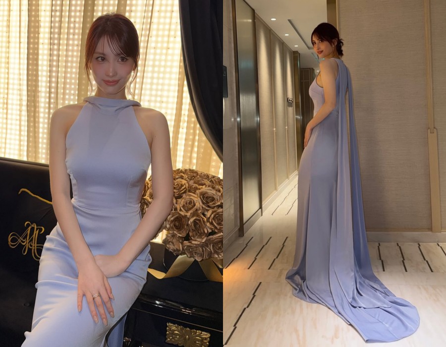 TWICEモモ「完璧ボディライン」くっきり…優雅なドレス姿公開