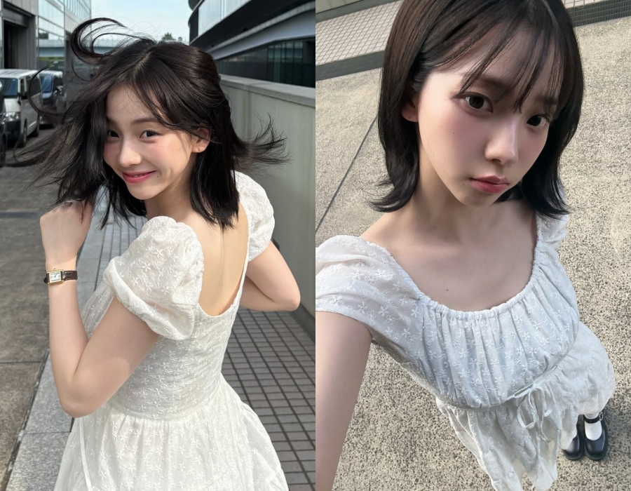 aespaカリナ、純白のワンピ姿で幸せそうなほほ笑み　「眼差しに役割があるとするなら」