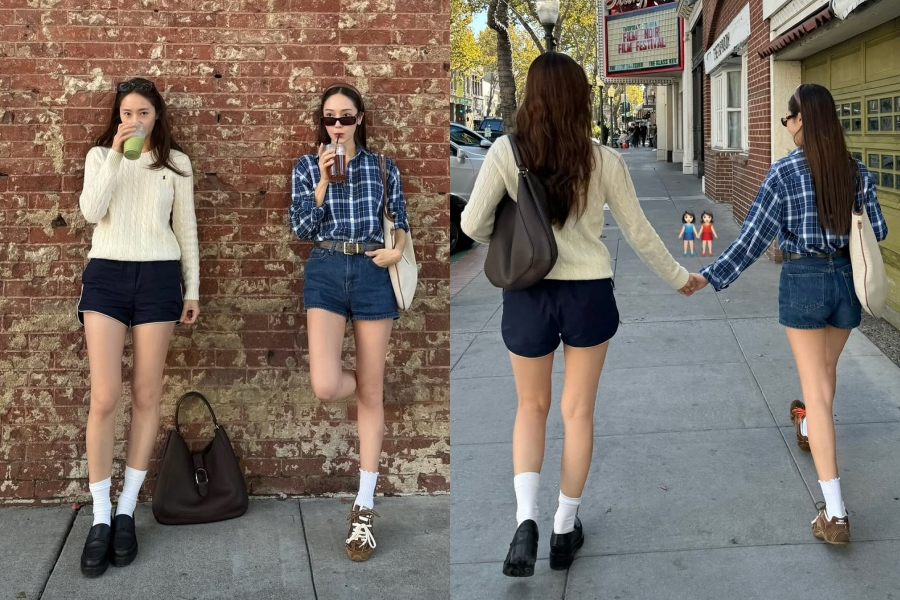 元少女時代ジェシカ×妹のf（x）クリスタル「手つなぎデート」スタイルまでそっくりなチョン姉妹