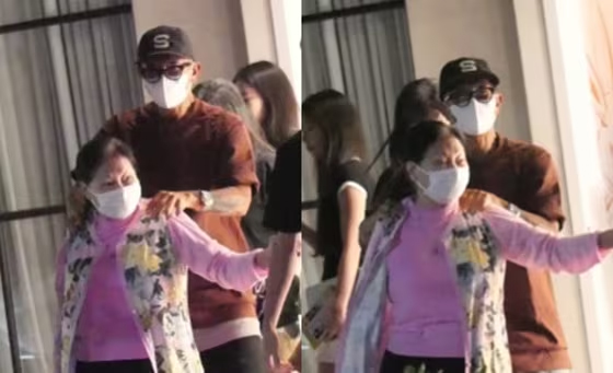 ク・ジュンヨプが義母の肩に手を乗せている様子。／写真提供＝台湾メディアCTWANT