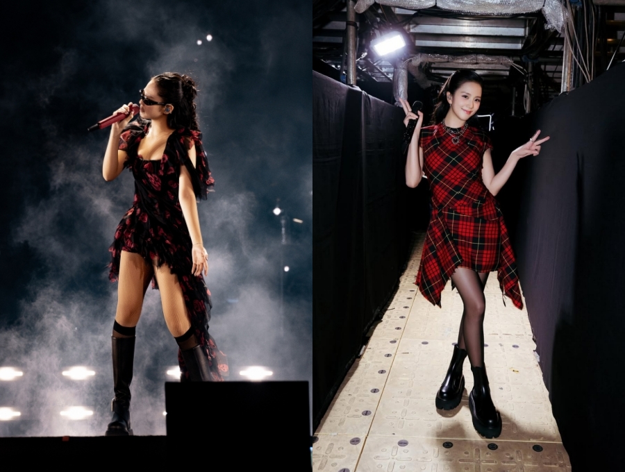 BLACKPINKジェニー＆ジス「McQueen」のステージ衣装披露…「ロックシック」でタイ公演飾る