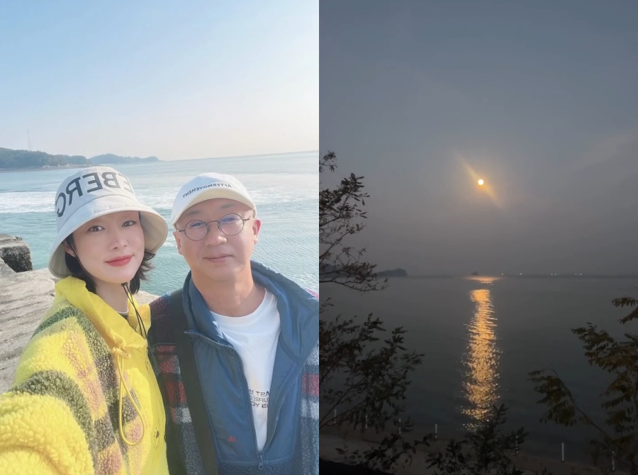 チェ・ヨジン、夫の誕生日に釣りに初挑戦…仲良く2ショット　「スーパームーンまで…美しい島」