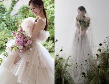 【フォト】ユン・スビン・アナウンサー ラブリー×華やかウエディング写真公開