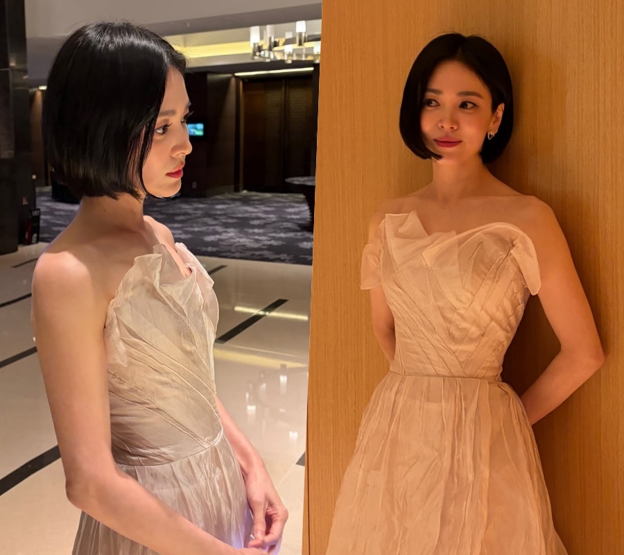 青龍映画賞のレッドカーペットに立てなかったソン・ヘギョ、ベアトップドレスで上品さ爆発