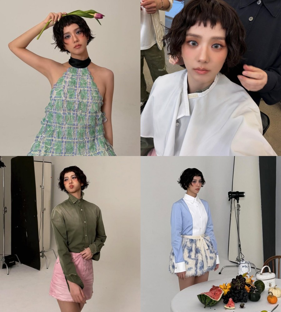 BLACKPINKジス、話題を呼んだグラビアのオフショット公開…ショートヘアでラブリーな雰囲気