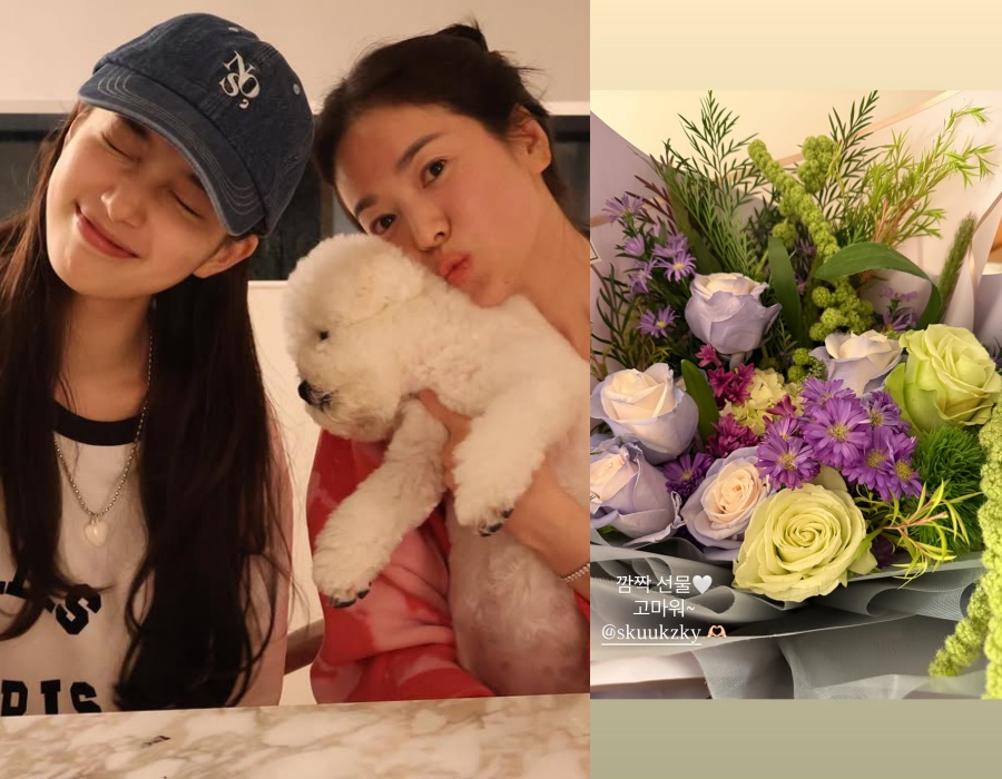 スジがソン・ヘギョにサプライズで花束プレゼント…美女2人の厚い友情