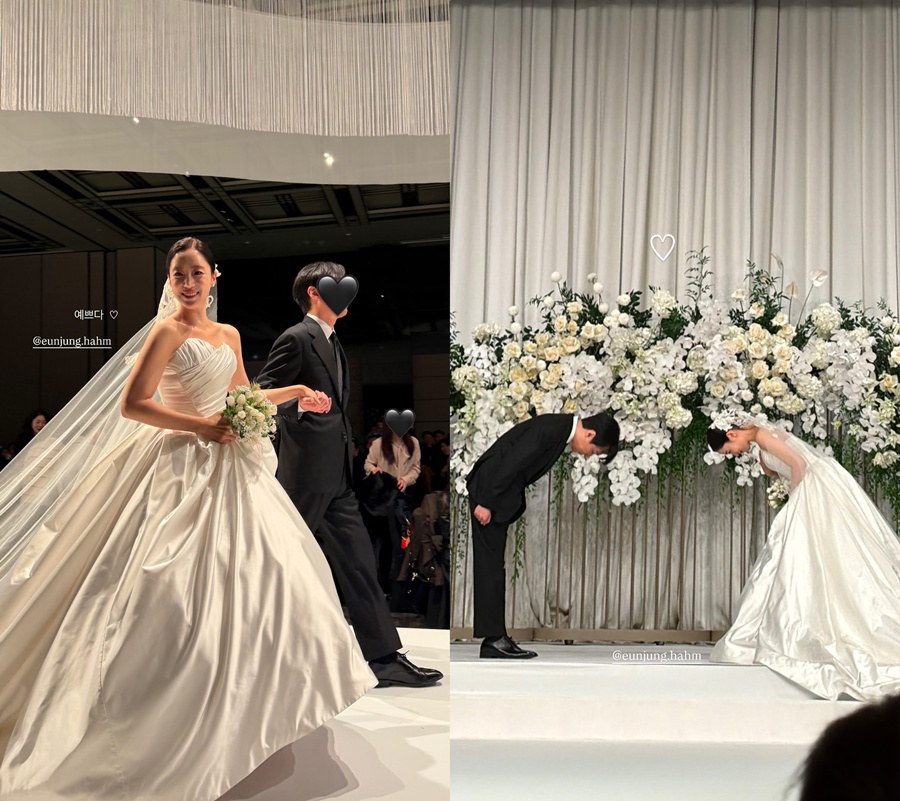 オールブラック・コーデのT-ARAヒョミン、ウンジョンの結婚式で笑顔