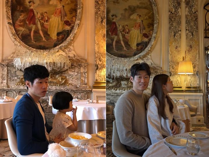 朴智星の妻キム・ミンジ、娘の姿公開…父親のひざの上に座っていた幼子がすっかり成長