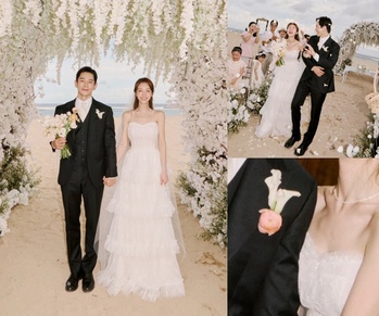 【フォト】オン・ジュワン＆パン・ミナ、バリの海辺でロマンチックな結婚式…幸せそうなほほ笑み