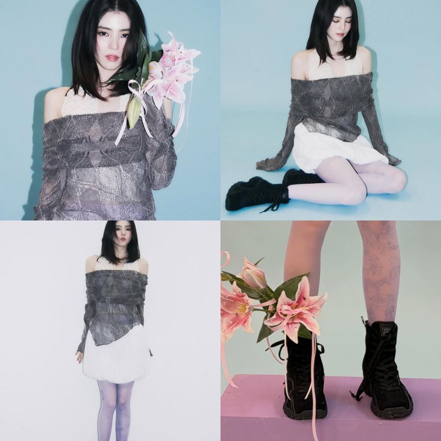 ハン・ソヒ、箱の上で別格のバランス感覚披露…紫のストッキングが魅惑的