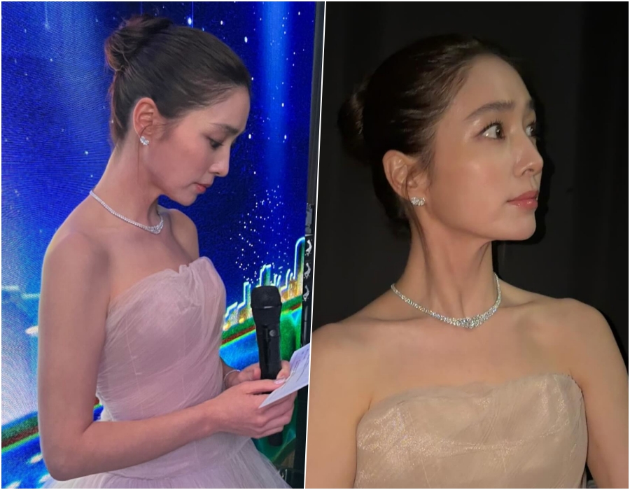 イ・ミンジョン、美しいドレス姿に感嘆の声＝KBS芸能大賞