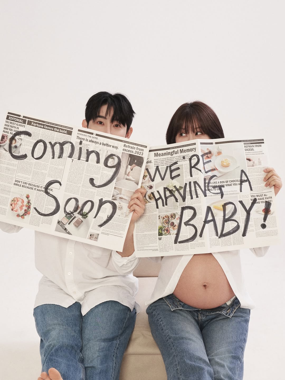 【フォト】ウン・ガウン＆パク・ヒョノ、愛あふれるマタニティフォト公開　「幸せだった」