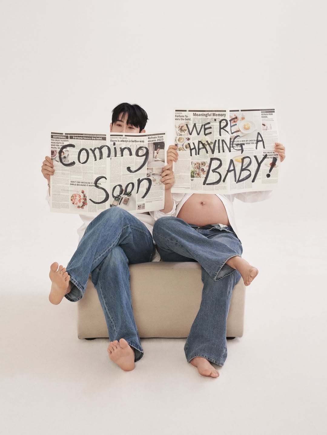 【フォト】ウン・ガウン＆パク・ヒョノ、愛あふれるマタニティフォト公開　「幸せだった」