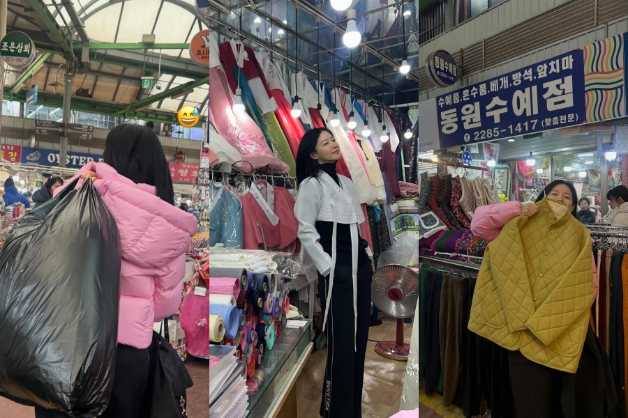 「キムジャンチョッキ」を着て伝統市場でカルグクスを食べる55歳イ・ヨンエ…どんな服も着こなす美しさ