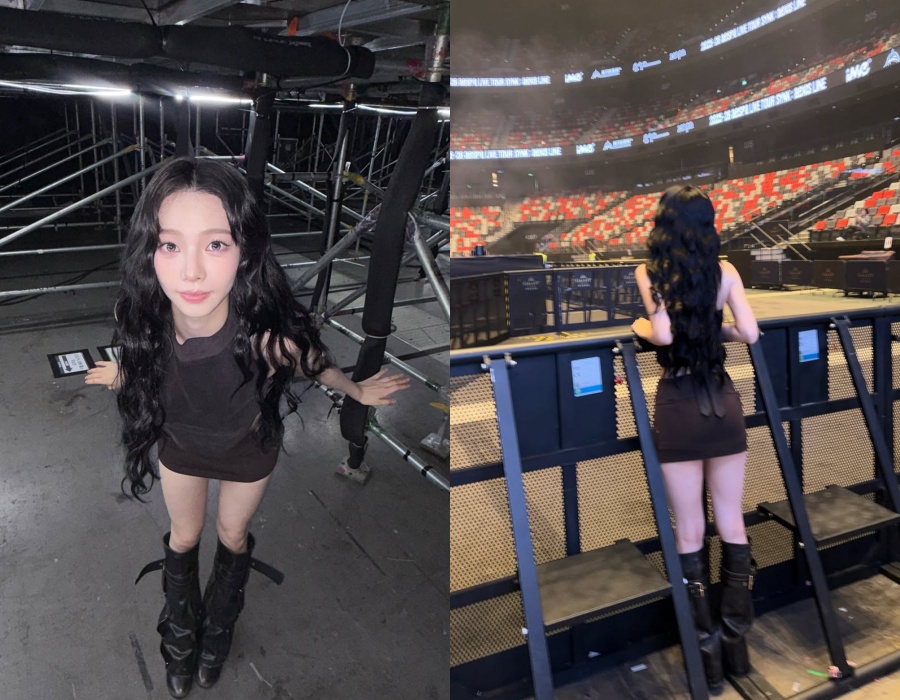 aespaカリナ、ステージ下でキュートな魅力アピール…がらんとした客席を見つめる ..