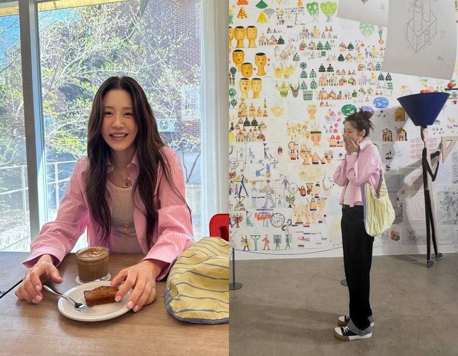 コ・ヒョンジョン、本当に50代？　ラブリーなメイク＆ピンクのシャツで「春の女神」スタイル