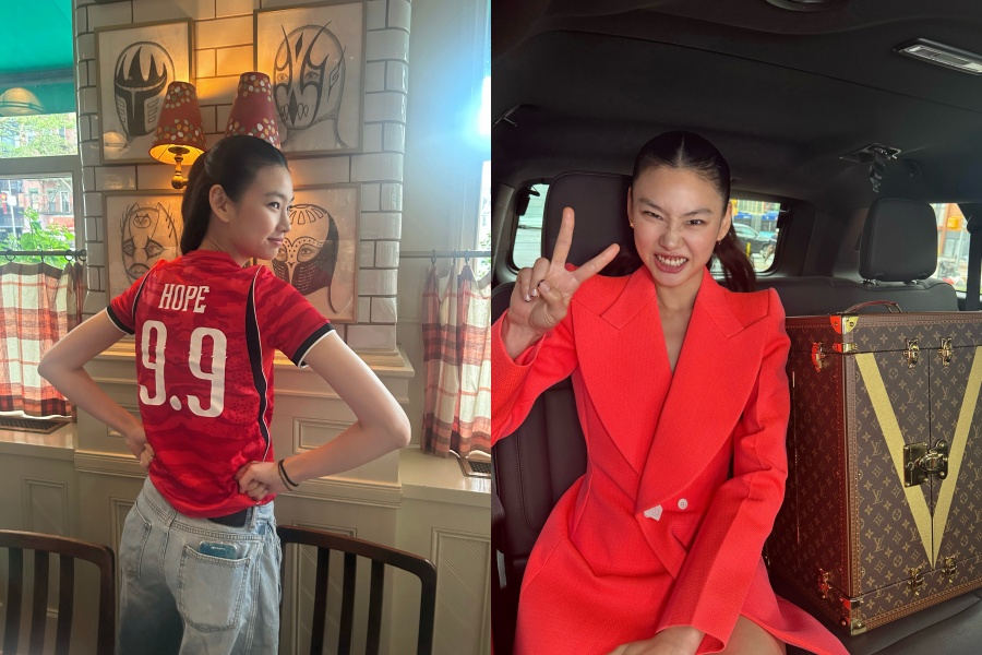 「韓国人俳優で初」チョン・ホヨン　W杯決勝の舞台に登場…胸元の切れ込み深いドレスで
