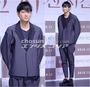 セレブファッション:黒のモード系スーツ&アトム・ヘアのカン・ドンウォン