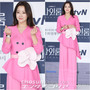 セレブファッション:キム・ヒソン、ピンクのスーツが華やか