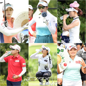 【注目フォト】ユ・ヒョンジュ、イ・ボミ…猛暑の中でアイスパックを愛するゴルファー