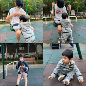 チャン・シニョン&カン・ギョンジュン夫妻、息子2人と遊園地デート