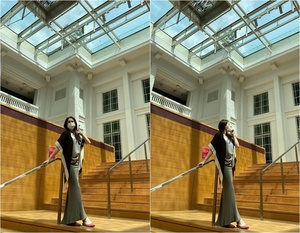 「身長190cmかと」…安貞桓の妻・李恵園、シンガポールで見せた「見事なプロポーション」