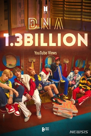 BTSの「DNA」MV、初の再生13億回突破