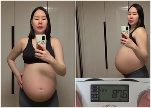 三つ子妊娠ファン・シニョン、体重は87.6キロ 「お腹が風船みたい」