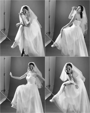 9月結婚キム・ユンジ、サングラス+スニーカーでクールなウエディンググラビア撮影