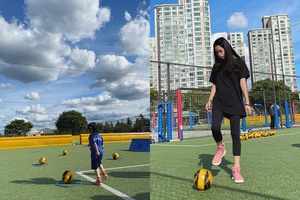 ハン・チェア、4歳の娘のサッカー教室へ…さすが元サッカー韓国代表監督の嫁