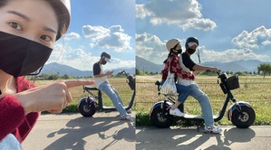 チョンジン&リュ・イソ夫妻、慶州で電動スクーターに乗って…ヒーリング旅行を満喫