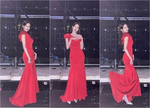 IVEチャン・ウォニョン 真っ赤なドレスで「女神ビジュアル」