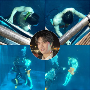 水中撮影に臨むキム・ジェジュン、太平洋みたいに広い肩&鍛えた腹筋に注目