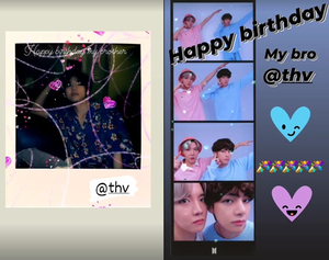 BTSのJ-HOPEがVの誕生日をお祝い 「誕生日おめでとう、MY BRO」