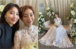 オ・ユナ、ワン・ジウォンの結婚式の写真公開 「末永くお幸せに」