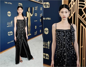 全米映画俳優組合賞授賞式に出席したチョン・ホヨン、ブラックドレスで東洋的な美しさ輝く