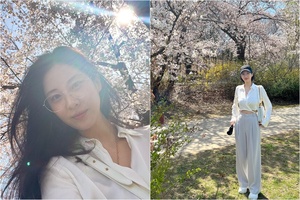 桜の花を上回る少女時代ソヒョンの美しさ…「春の女神」
