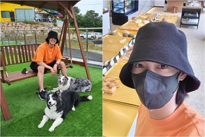 新婚キム・ヒョンジュン、愛犬との幸せな日常公開…「公演後、カフェに遊びに来た」
