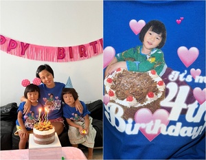 MY Q、恋人キム・ナヨン家族とおそろいTシャツ着て誕生日パーティー…「もう家族」