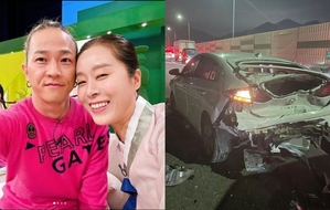 「エアバッグが裂けるほど…」 ポッピン・ヒョンジュンの妻パク・エリ、三重衝突の交通事故