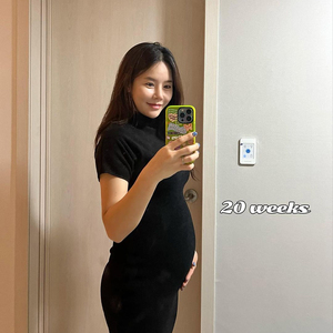 双子妊娠中のイ・ヨンドゥ、ふっくらお腹を初公開 「つわり大変だけど幸せ」
