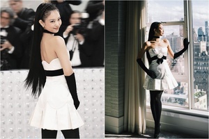 BLACKPINKジェニー「メットガラ」ベストドレッサー選定…ミニのベアトップドレスで妖精のような美しさ