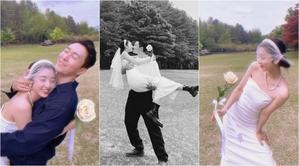 【フォト】「18歳差」シム・ヒョンタク＆サヤさん　キス＋熱いハグ「ロマンチックウエディング写真」