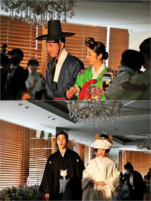 シム・ヒョンタク&サヤさん、韓日の伝統衣装を着た結婚式の写真を追加公開 「シム氏の袴姿は圧巻でした」