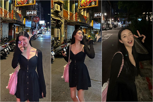 「イ・スンギの妻」イ・ダイン ミニワンピで夜の台湾を散歩