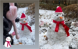 チェ・ジウの娘、ママと一緒に雪だるまづくり…手袋もはめてあげて温かい心遣い