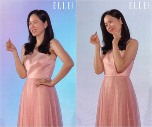 ピンクのドレスを着たソン・イェジン、笑顔で指ハート…台湾で頑張るワーキングマザー