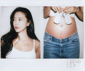妊娠8カ月のキム・ユンジが写真撮影、大きくなったお腹披露