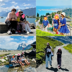 【フォト】チソン＆イ・ボヨン、子どもたちと楽しむスイス旅行