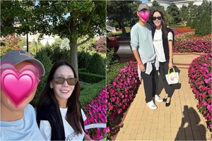 キム・ジョンウン&韓国系米国人の夫2ショット公開…「アメリカのおばあさんが撮ってくれた」